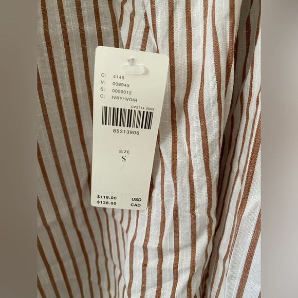 By Anthropologie Sleeveless Bow-Back Maxi Dress SIZE S new ivory stripes new nwt - Picture 7 of 7